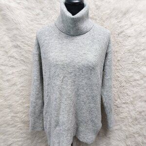 Massimo Dutti Women's Gray Wool Blend Turtle Neck Sweater Size S